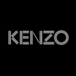 黑色背景上的白色幾何KENZO標誌