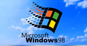 Microsoft Windows 98 標誌 像素軌跡 藍天 白雲