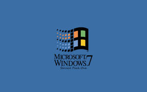 藍色背景上的 Windows 7 Service Pack One 標誌