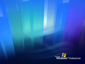 帶有Windows XP Professional標誌的抽象藍色和藍綠色漸變桌面壁紙。