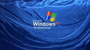 Windows XP Professional 標誌在藍色水波紋背景上。
