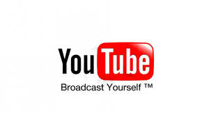 YouTube 標誌，帶有紅色播放按鈕和標語 broadcast yourself — YouTube 壁紙