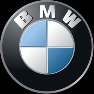 BMW標誌，藍色和白色象限在黑色背景上