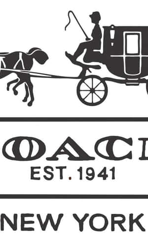 黑白標誌，包含馬車和文字 Coach Est 1941 New York。