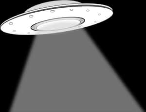 UFO卡通圖，黑色背景，高清PNG下載