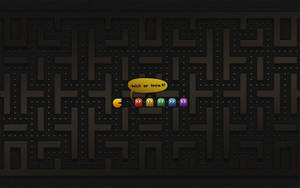 Pac-Man 和幽靈在萬聖節迷宮中問 trick or treat。