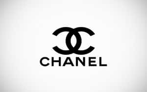 白色紋理背景上的黑色Chanel標誌