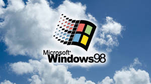 Windows 98標誌在藍天白雲背景下
