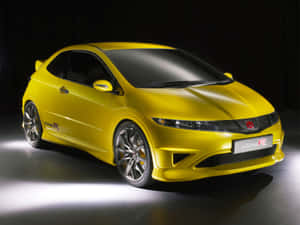 黃色本田 Type R 跑車在攝影棚燈光下 — 本田 壁紙