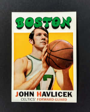 1970年代復古波士頓塞爾特人籃球卡， featuring John Havlicek 持球。 — 籃球 壁紙