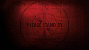 紅色雷達屏幕，帶有「PLEASE STAND BY」文字和部落頭飾圖形。