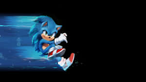 Sonic the Hedgehog 快速跑過藍色隧道，帶有動態模糊效果。 — 超音鼠 壁紙