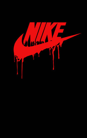 黑色背景上帶有滴落油漆的紅色Nike標誌
