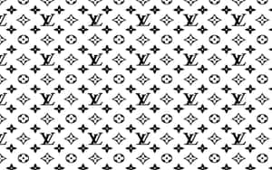 黑白 Louis Vuitton 字母組合圖案壁紙