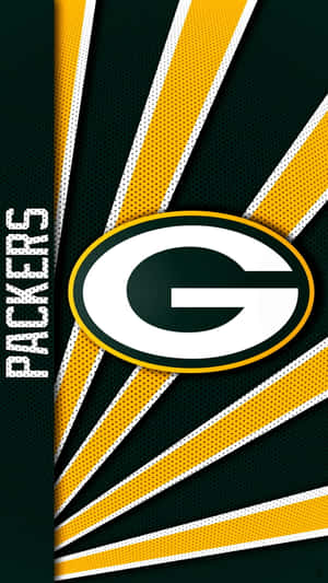 綠灣包裝工隊標誌在帶有網格紋理的醒目條紋背景上。 — 綠灣包裝工 GIF 壁紙
