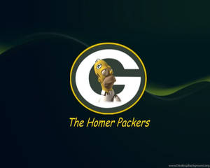 綠灣包裝工隊標誌中的荷馬·辛普森，帶有文字 The Homer Packers