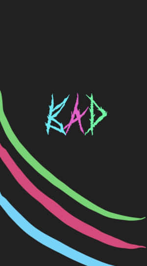 霓虹條紋和塗鴉文字在黑色背景上顯示BAD