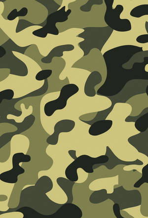 帶有綠色、米色和黑色斑點的軍用迷彩圖案。