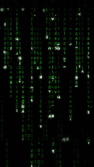 綠色數碼代碼像 Matrix 一樣落在黑色屏幕上。 — 黑色電話 壁紙
