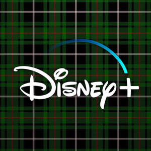 綠色、黑色、紅色格子背景上的Disney+標誌 — 凌志標誌 GIF 壁紙