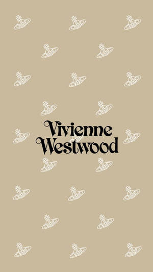 米色背景，白色Vivienne Westwood標誌和黑色品牌文字。