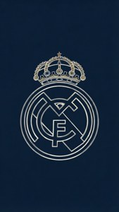 皇家馬德里足球會會徽以白色顯示在海軍藍背景上