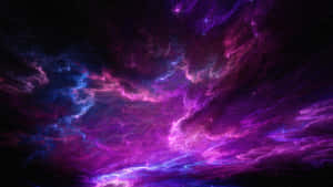 深空中帶有發光星星的紫色和藍色星雲。 — 淺紫色動態圖片 壁紙