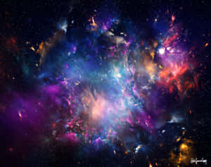 色彩繽紛的宇宙星雲，在深空中閃爍著星星和旋轉的氣體雲。 — Astroworld GIF 壁紙