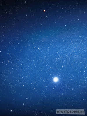 繁星點點的夜空，可見一顆明亮的白色星星和一顆紅色星星。