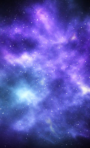 深空中帶有閃爍星星的紫色和藍色星雲