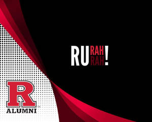 紅黑校友圖形，帶有「RU RAH RAH!」口號和風格化的R標誌。 — 美學 壁紙