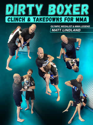 MMA拳手Matt Lindland在八角籠中演示纏抱和摔倒技術。 — 插畫 壁紙
