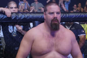 比賽期間，籠內留鬍子的肌肉MMA拳手。 — 老友記 壁紙