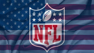 NFL標誌在帶有星星和條紋的美國國旗上。 — NFL 美式足球 GIF 壁紙