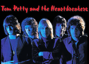 Tom Petty and the Heartbreakers 樂隊照片，帶有藍色燈光和紅色文字。