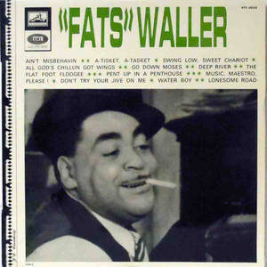 Fats Waller 在復古爵士專輯封面上微笑叼煙。 — 音樂 GIF 壁紙