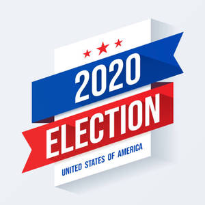 2020年美國選舉標誌，帶有紅、藍、白色絲帶和星星。 — 美國國旗 壁紙