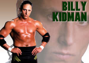 摔角手 Billy Kidman 雙手叉腰，穿著帶有黃色條紋的黑色緊身褲擺姿勢。