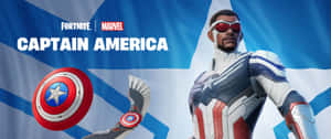 Fortnite Marvel 造型的美國隊長手持盾牌和手套。