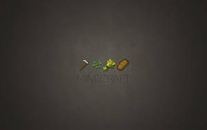 Minecraft遊戲圖標，在深灰色背景上顯示鎬、小麥和麵包