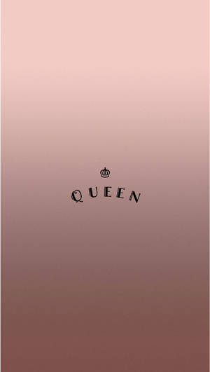 一個玫瑰金漸變背景，上面有queen字樣和一個皇冠。