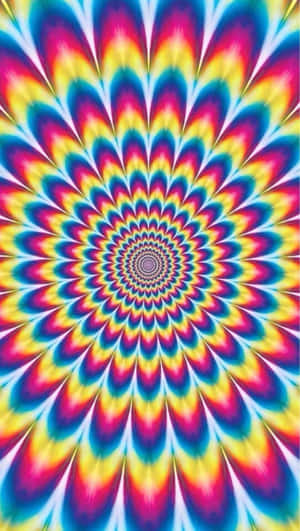 充滿活力的彩虹螺旋圖案，營造出催眠般的視錯覺。