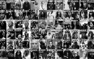 FADER雜誌封面網格，以黑白呈現多元化的音樂人和藝術家。