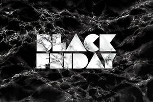 黑色大理石背景上的大理石風格Black Friday文字。