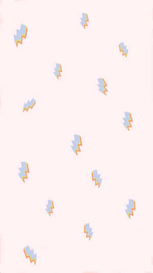 柔和粉紅色背景上的閃電圖案