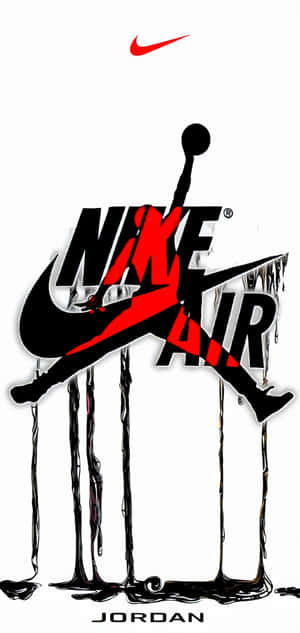 Nike Air Jordan標誌，帶有滴落黑色油漆的籃球運動員剪影。