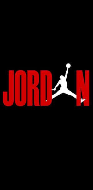 紅色 Jordan 標誌，白色籃球運動員剪影跳起持球。