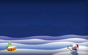 雪人與小屋在雪地冬景中，星空下