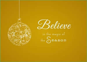 掛飾，帶有花卉設計和文字 believe in the magic of the season