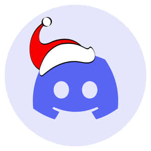 藍色 Discord 吉祥物戴著紅白相間的聖誕帽。